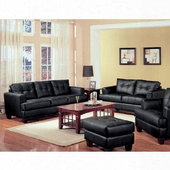 Coaster Samuel 2 Piece Contemporary Leather Sofa Set