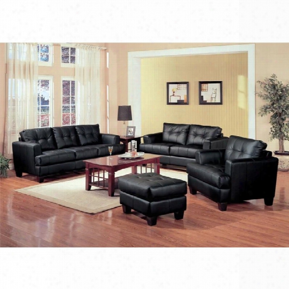 Coaster Samuel 3 Piece Contemporary Leather Sofa Set