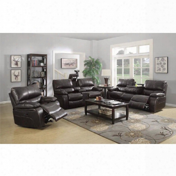 Coaster Willemse 3 Piece Reclining Sofa Set With Drop Down Able