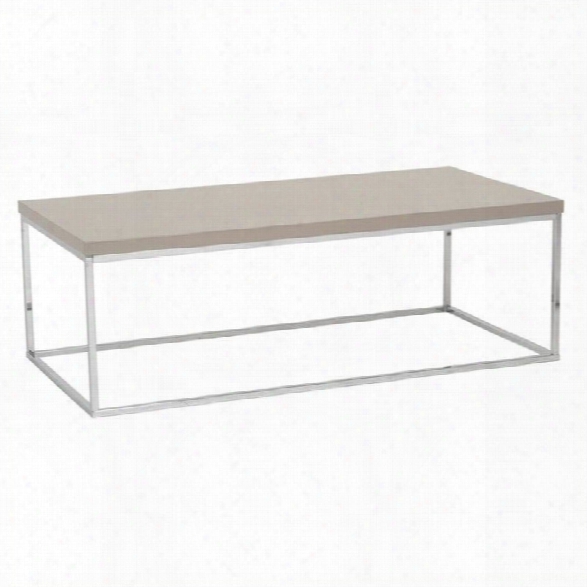 Eurostyle Teresa Rectangular Coffee Table In Taupe Lacquer