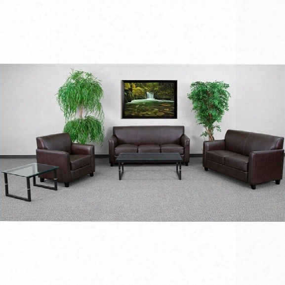 Flash Furniture Hercules Diplomat Series Reception Set In Brown