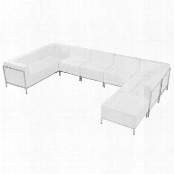 Flash Furniture Imagination 7 Piece Leather Sectional Set In White