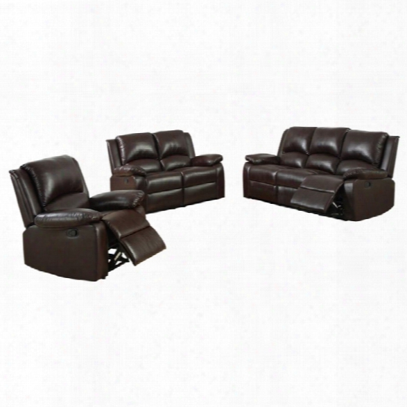 Furniture Of America Bantell 2 Piece Sofa Set In Dark Brown