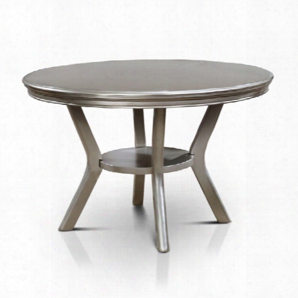 Furniture Of America Deedra Round Dining Table In Silver