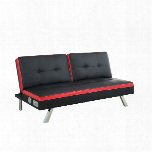 Furniture Of America Dorla Faux Leather Sleeper Sofa Bed In Red