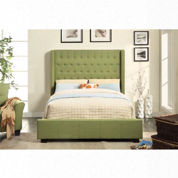 Furniture Of America Elm California King Upholstered Bed In Green