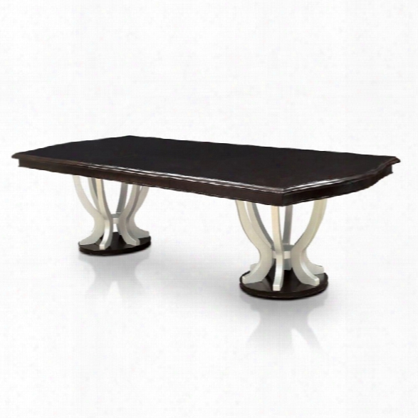 Furniture Of America Gudrun Dining Table In Espresso And Silver