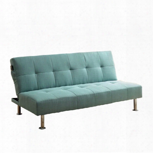 Furniture Of America Hallas Linen Sleeper Sofa Bed In Blue