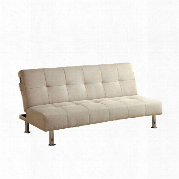 Furniture Of America Hallas Linen Sleeper Sofa Bed In Ivory