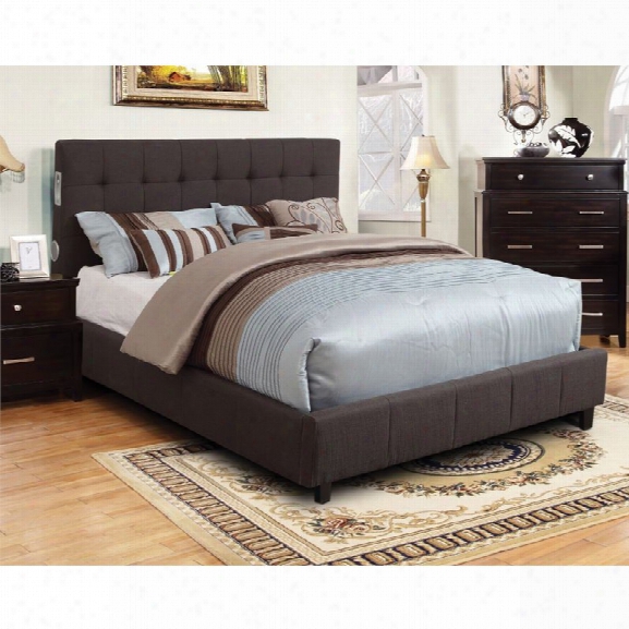 Furniture Of America Janata King Upholstered Panel Bed In Gray