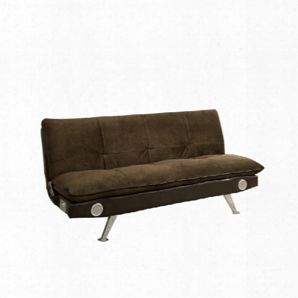 Furniture Of America Malden Fabric Sleeper Sofa Bed In Dark Brown