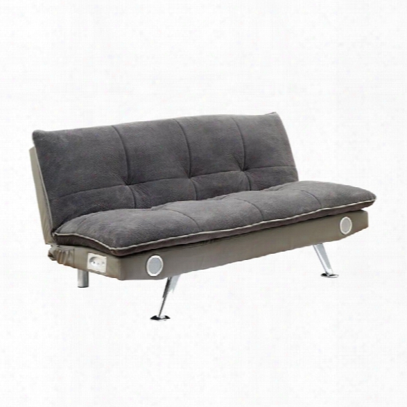 Furniture Of America Malden Fabric Sleeper Sofa Bed In Gray
