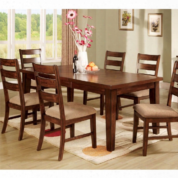 Furniture Of America Nessa Extendable Dining Table In Antique Oak