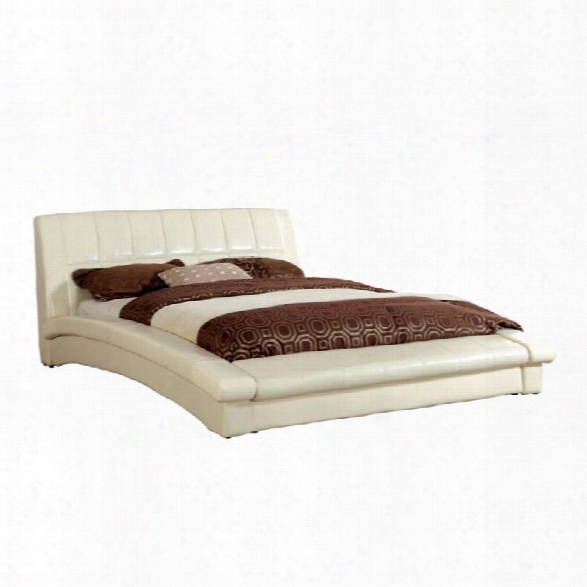 Furniture Of America Nimara Twin Upholstered Leather Platform Bed