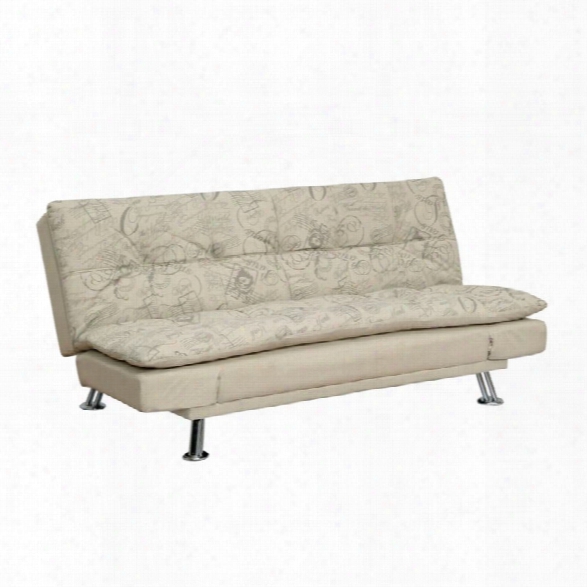 Furniture Of America Ralston Tufted Fabric Sleeper Sofa Bed In Ivory