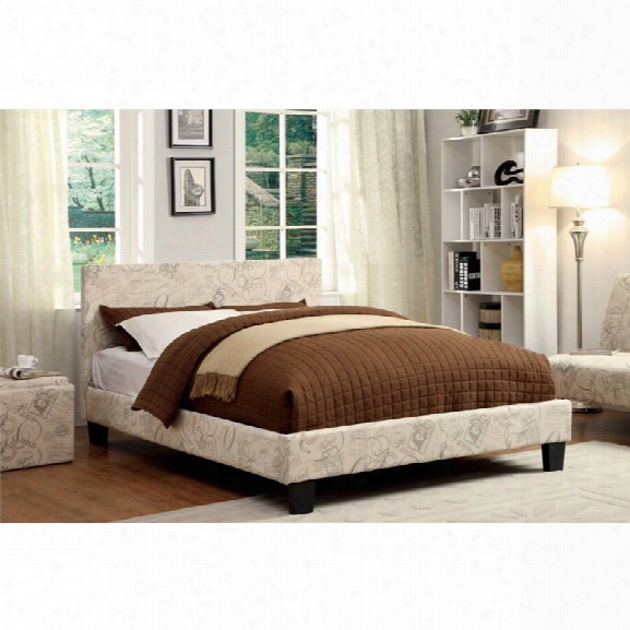 Furniture Of America Ramone Full Upholstered Panel Bed In Ivory