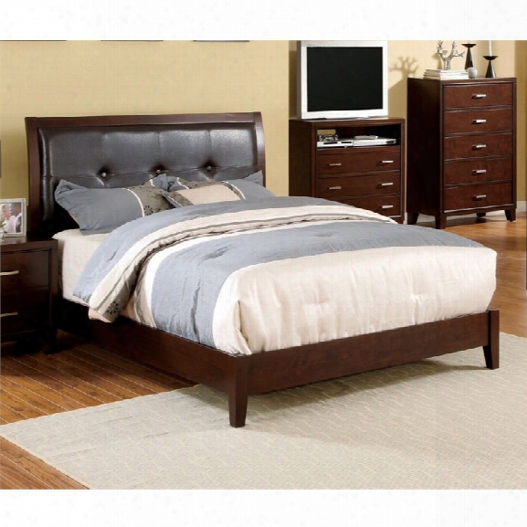 Furniture Of America Realm Queen Platform Panel Bed In Brown Cherry