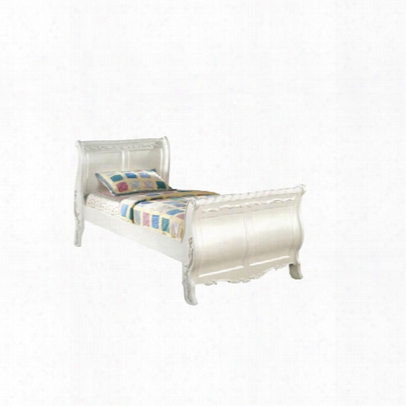 Furniture Of America Rollison Full Sleigh Bed In Pearl White