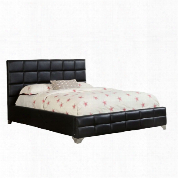 Furniture Of America Sylva King Upholstered Leather Platform Bed