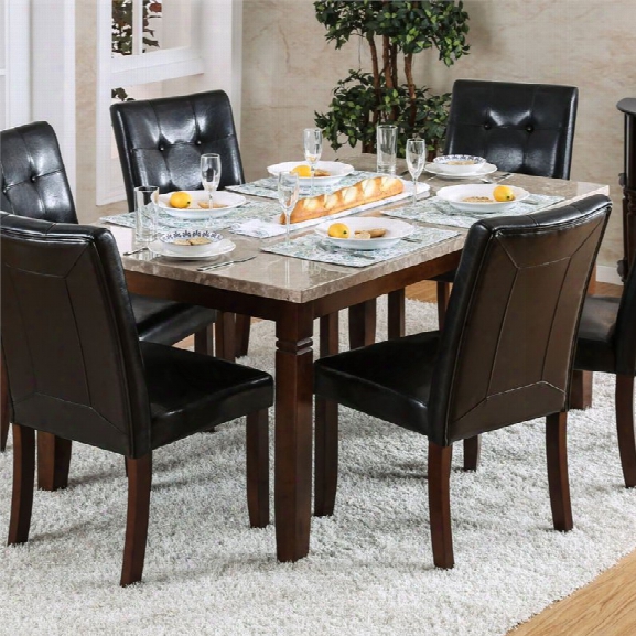 Furniture Of America Tyrell Dining Table In Brown Cherry