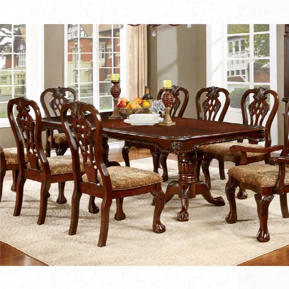 Furniture Of America Wilston Extendable Double Pedestal Dining Table