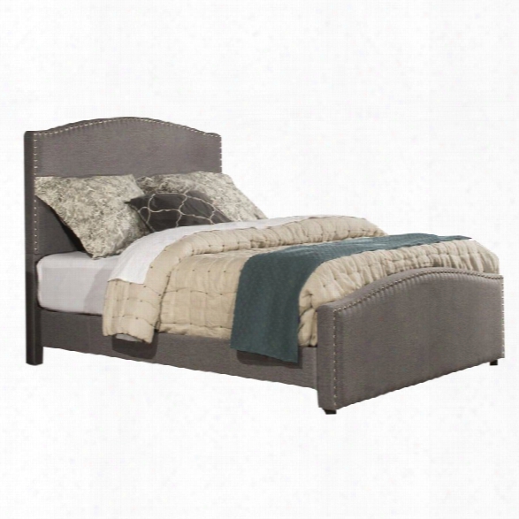 Hillsdale Kerstein Upholstered Queen Panel Bed With Rails In Orly Gray