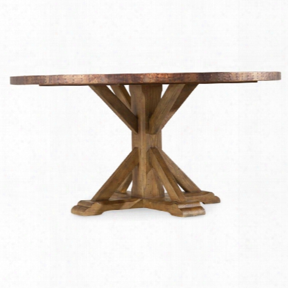 Hooker Furniture Sanctaury Round Copper Dining Table In Medium Wood