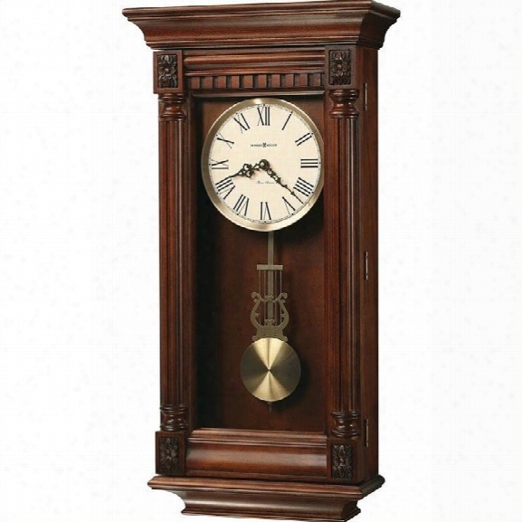 Howard Miller Lewisburg Wall Clock In Tuscany Cherry Finish