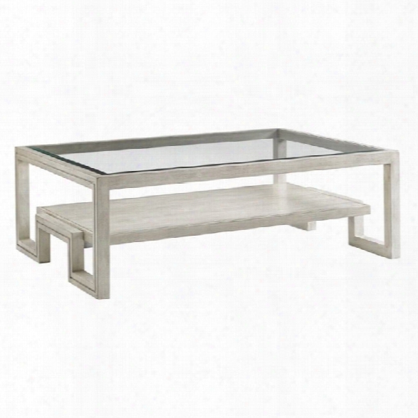 Lexington Oyster Bay Saddlebrook Glass Top Coffee Table In Oyster