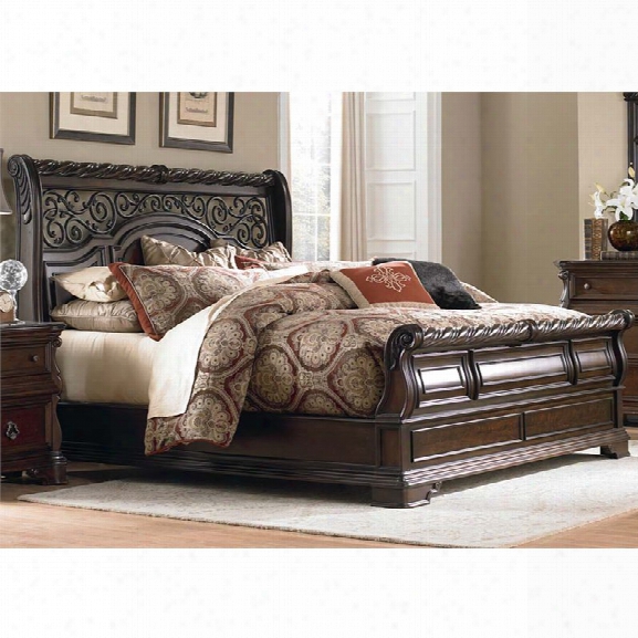 Liberty Furniture Arbor Place King Sleigh Bed In Brownstone