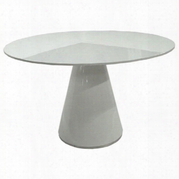 Maklaine 51 Round Dining Table In White