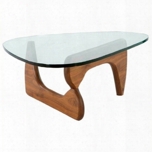 Maklaine Coffee Table In Walnut And Clear