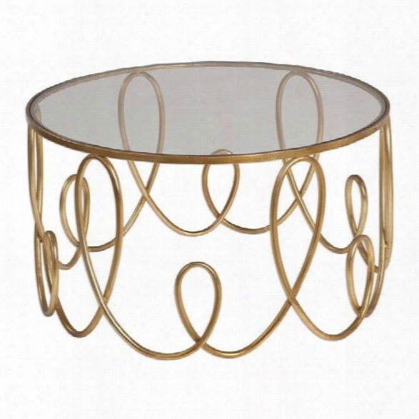 Maklaine Round Coffee Table In Gold