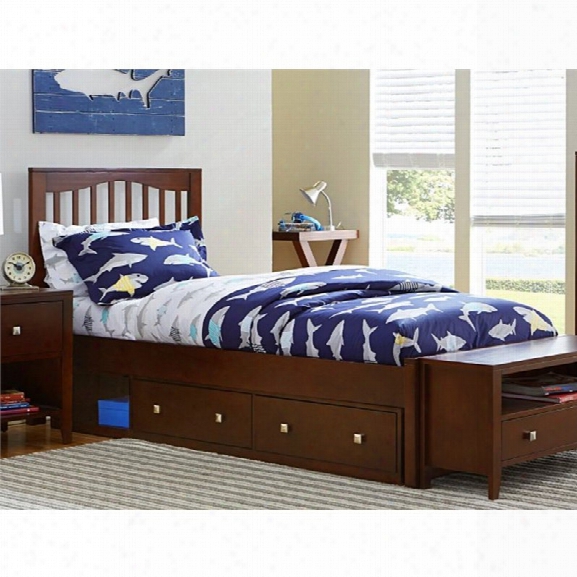 Ne Kids Pulse Twin Storage Slat Bed In Cherry