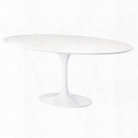 Nuevo Echo Oval Dining Table In Matte White
