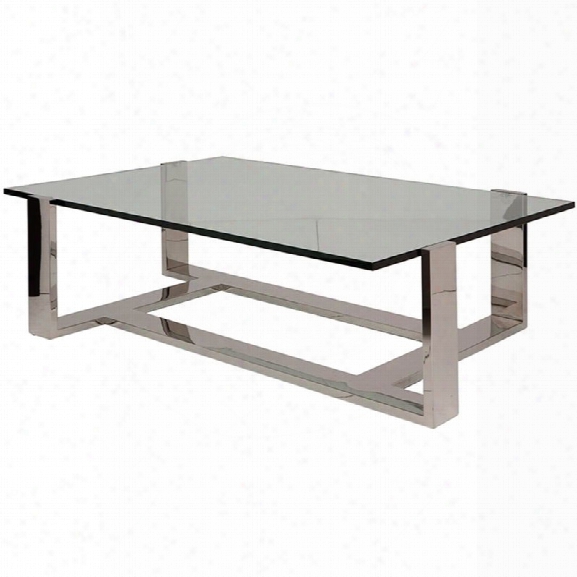 Nuevo Flynn Glass Top Coffee Table In Silver