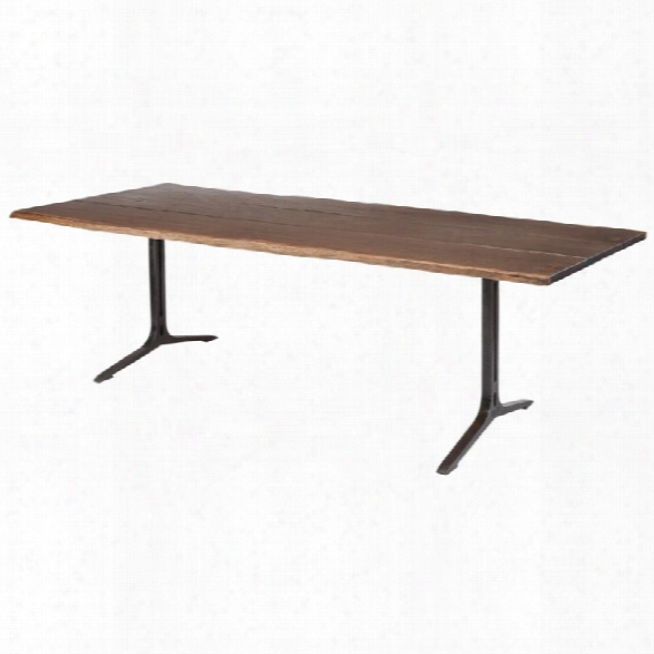 Nuevo Samara 96 Dining Table In Seared Brown And Black