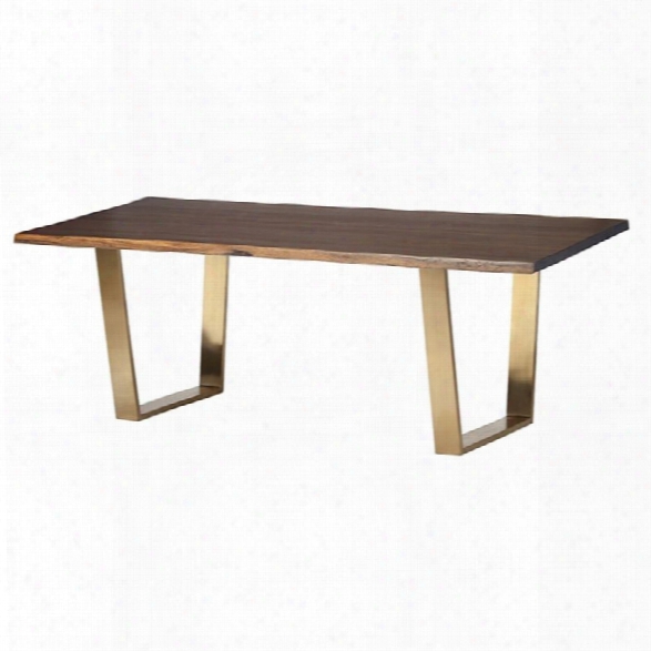 Nuevo Versailles 78 Dining Table In Seared Brown And Gold