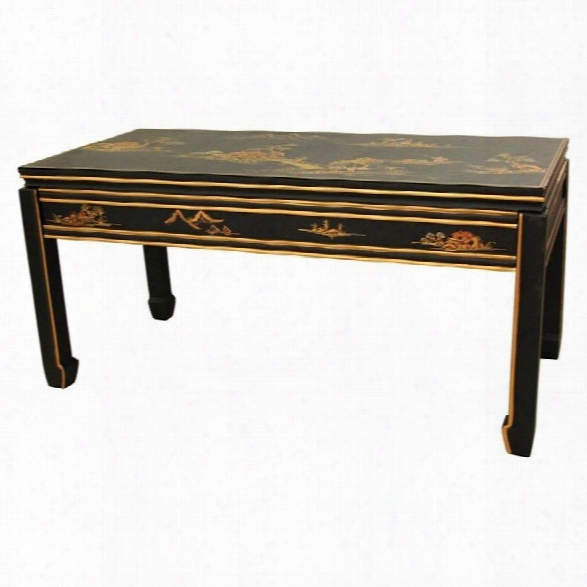 Oriental Furniture Rectangular Coffee Table In Black