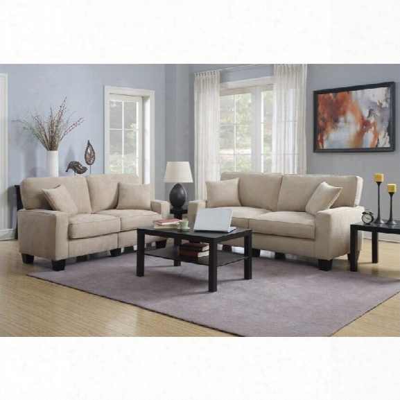 Serta Rta Martinique 2 Piece 78 Fabric Sofa Set In Silica Sand