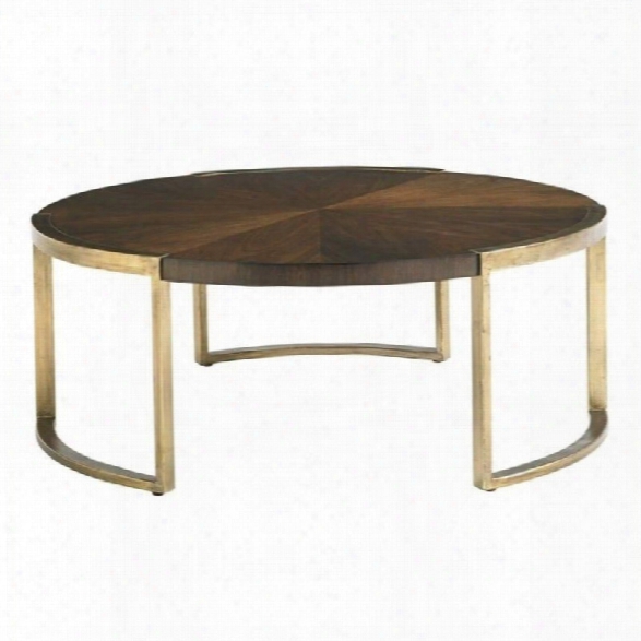 Stanley Furniture Crestaire Autry Round Cocktail Table In Porter