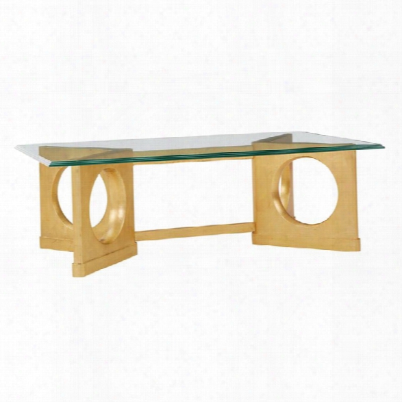 Stanley Furniture Virage Cocktail Table In Antique Gold Leaf