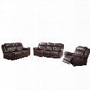 Abbyson Living Paulo 3 Piece Reclining Set in Brown