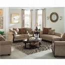 Coaster Beasley 2 Piece Traditional Sofa Set in Coffee and Cocoa