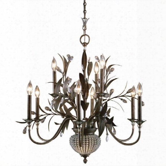 Uttermost Cristal De Lisbon 9+2 Light Chandelier In Golden Bronze