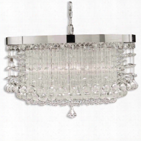 Uttermost Fascination 3 Light Crystal And Chrome Plated Rim Chandelier