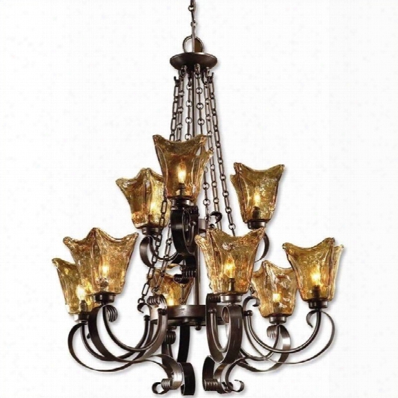 Uttermost Vetraio 9 Light Chandelier In Oil Rubbed Bronze