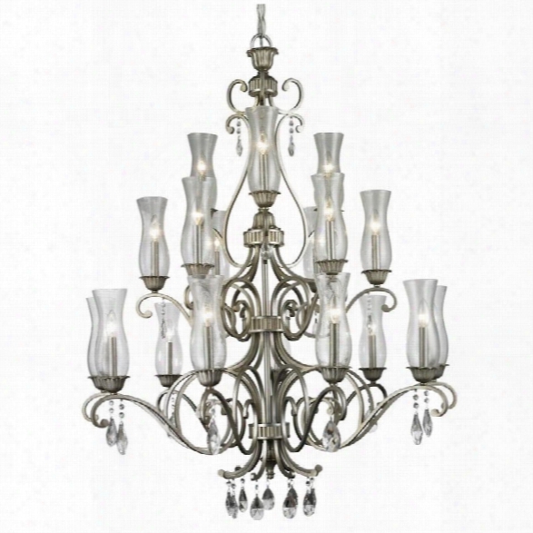 Z-lit Melina 18 Light Chandelier In Antique Silver