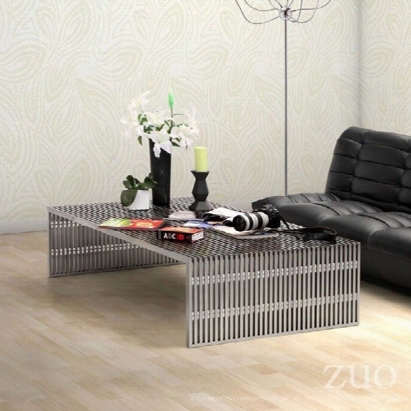 Zuo Novel Modern Long Coffee Table In Stainless Steel