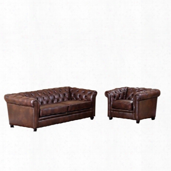 Abbyson Living Foyer Leather Sofa Set